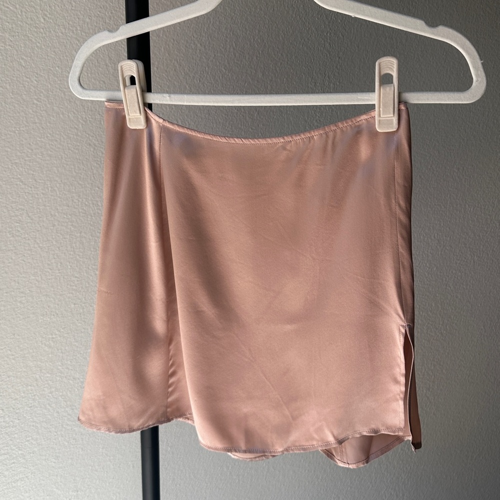 NWT Reformation Robbie Silk Mini Skirt with Slit